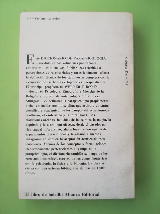 Diccionario de parapsicologia I werner Bonin