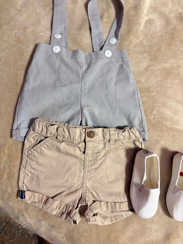 Conjunto Ropa Bebé Tirantes y Shorts