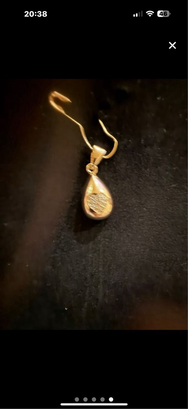colgante gota oro laminado de 14 k