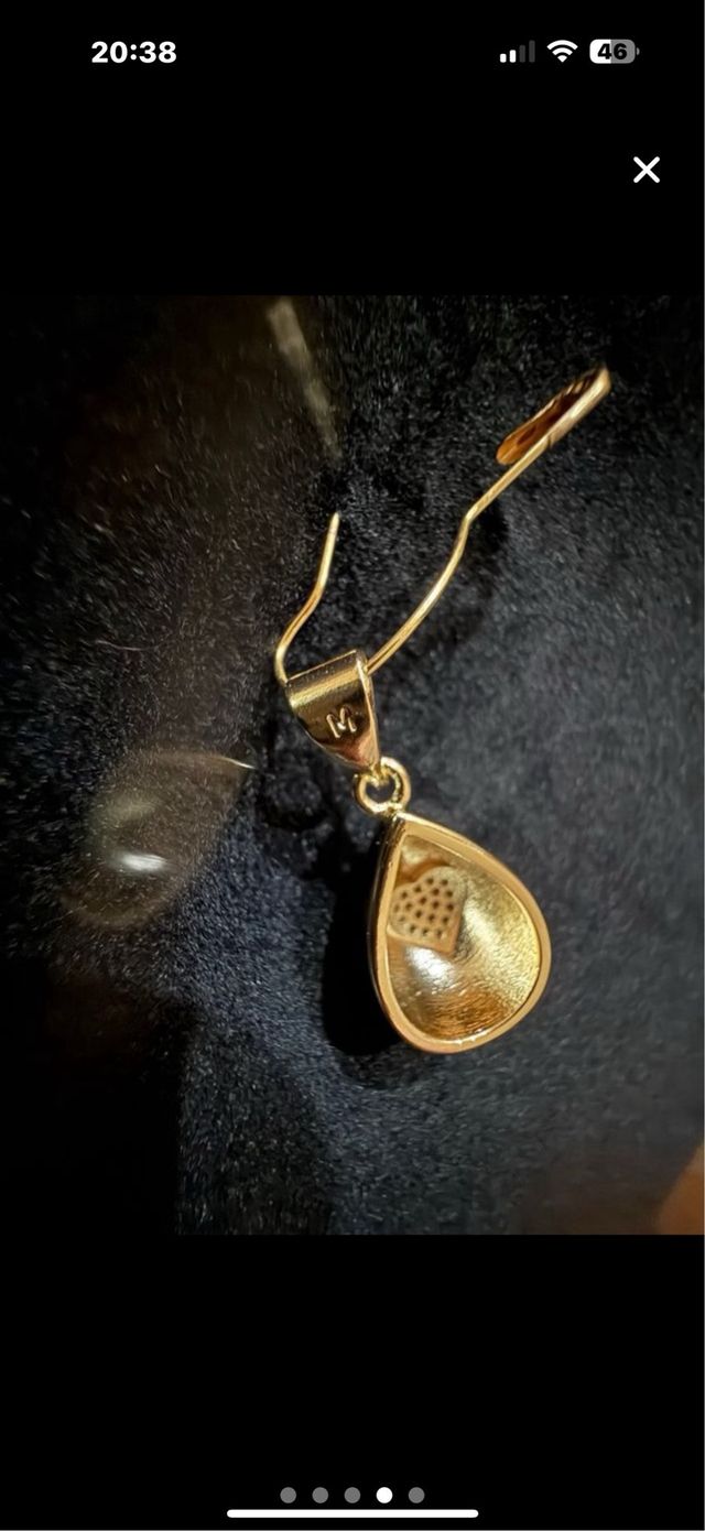 colgante gota oro laminado de 14 k