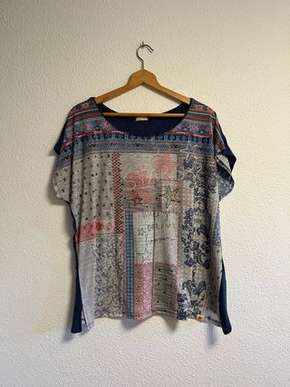Camiseta Estampada Patchwork Talla XL