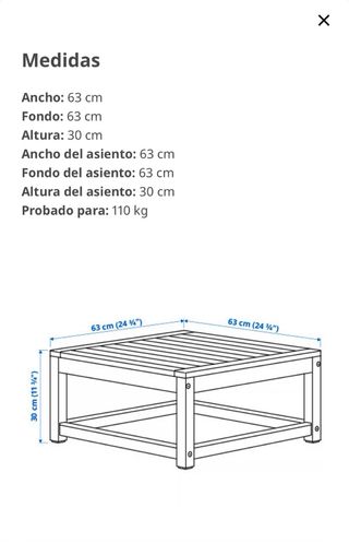 Mesa baja de jardín de madera