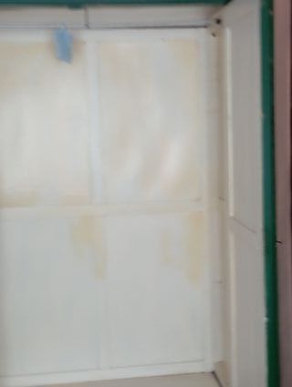 Armario antiguo madera verde 2 puertas cajón