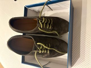 Zapato Inglés Blucher Plataforma color verde