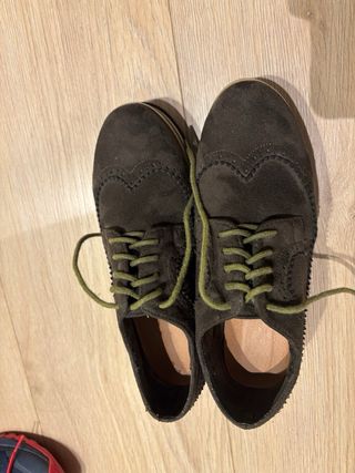 Zapato Inglés Blucher Plataforma color verde
