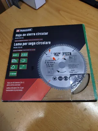 Hoja Sierra Circular Parkside 210 mm 80 dientes