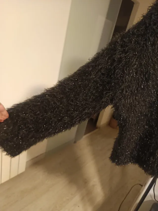 Jersey H&M pelo negro plateado T-M