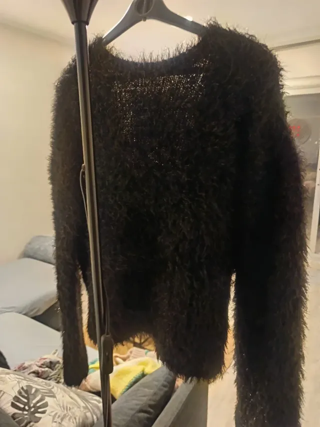 Jersey H&M pelo negro plateado T-M