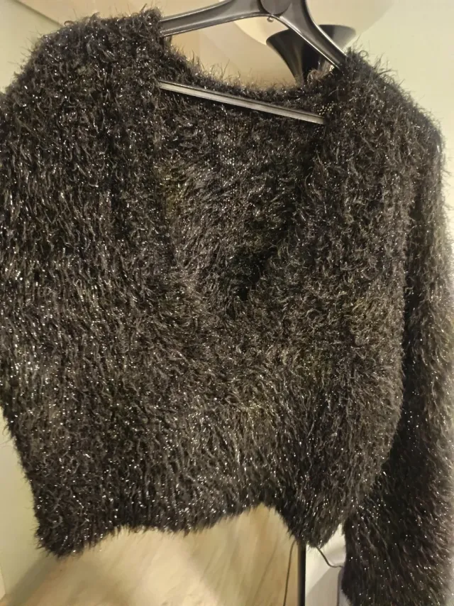 Jersey H&M pelo negro plateado T-M