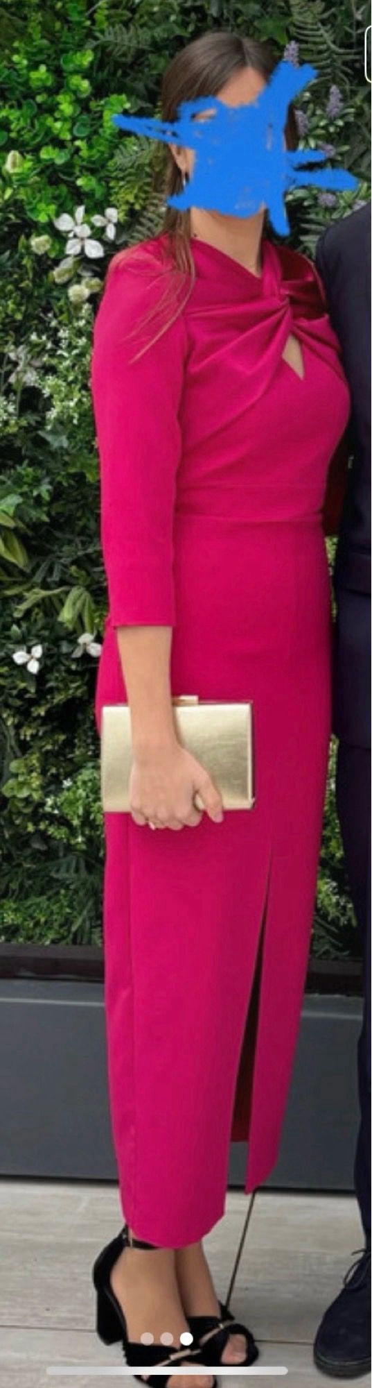 Vestido midi invitada boda rosa un solo uso