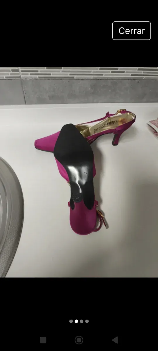 Zapatos de fiesta rosa y dorado T.37