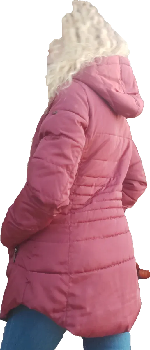 Giacca imbottita bordò con cappuccio