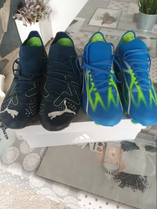 Botas de fútbol Adidas Naranja/Verde talla 40