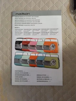 Radio Vintage Madison Verde y Plata