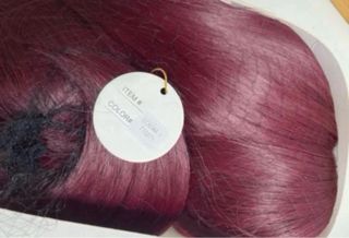 Peluca larga roja con flequillo sintetica calidad