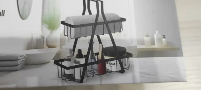 Organizzatore da bagno a 2 ripiani