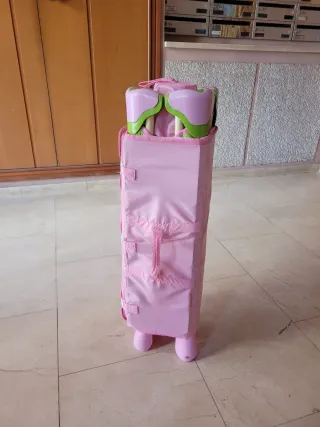 Cuna de viaje Olmitos rosa y verde