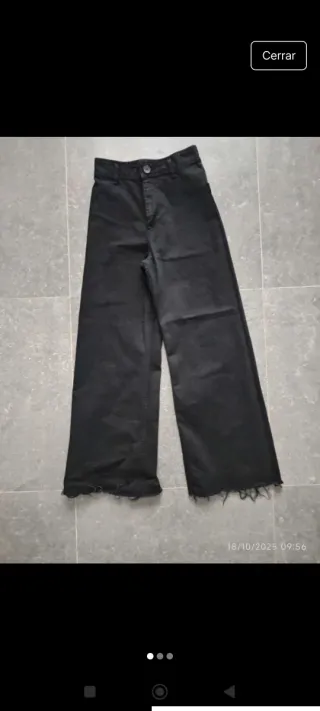 Pantalón ancho negro Zara