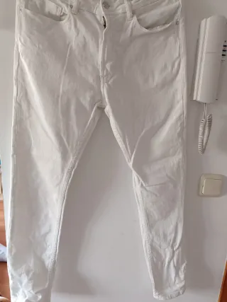 Pantalón Zara Hombre Blanco