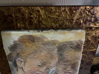 Quadro pittura su intonaco cornice legno