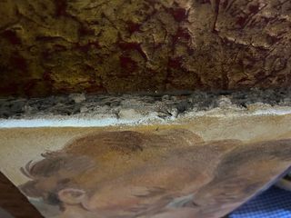 Quadro pittura su intonaco cornice legno