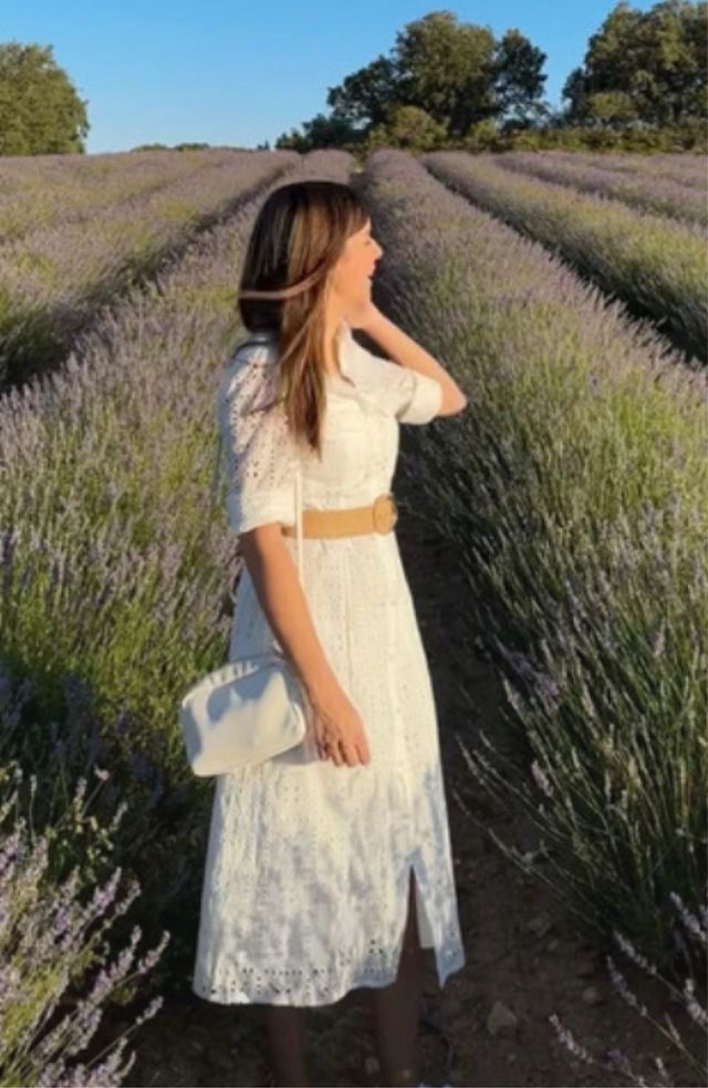 Vestido blanco midi Stradivarius