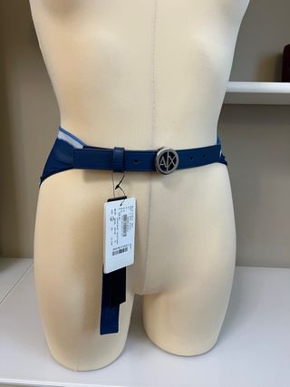 Cintura Armani Exchange blu con logo AX