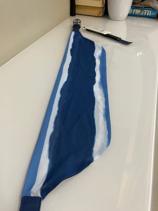 Cintura Armani Exchange blu con logo AX