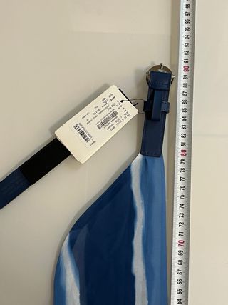 Cintura Armani Exchange blu con logo AX