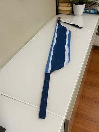 Cintura Armani Exchange blu con logo AX