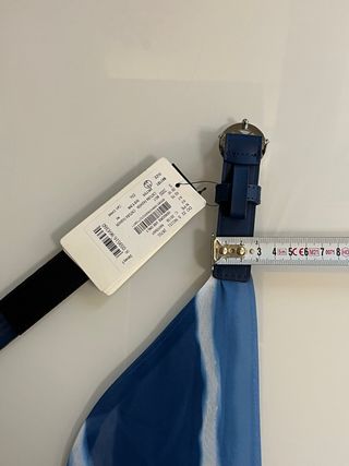 Cintura Armani Exchange blu con logo AX