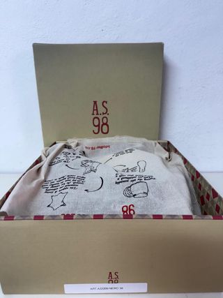 Botas A.S.98 Talla 38 Negras Piel Cremallera