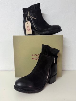 Botas A.S.98 Talla 38 Negras Piel Cremallera