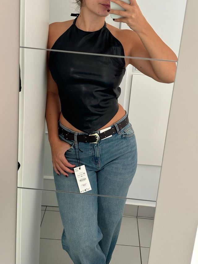 Top Bershka Negro Talla M