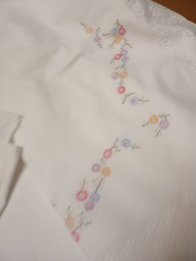 Juego de cama algodón bordado floral