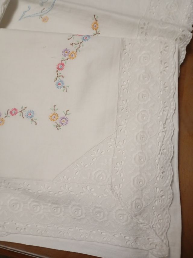 Juego de cama algodón bordado floral