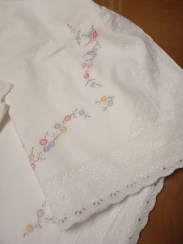 Juego de cama algodón bordado floral