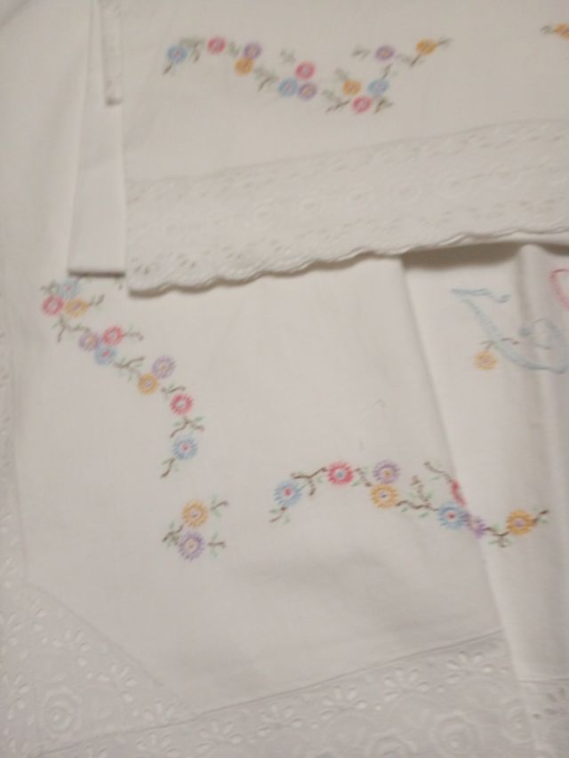 Juego de cama algodón bordado floral