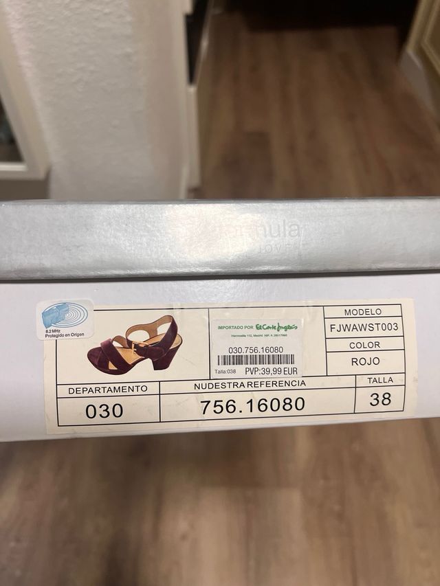 Tacones sandalia Ante Granate Fórmula Joven