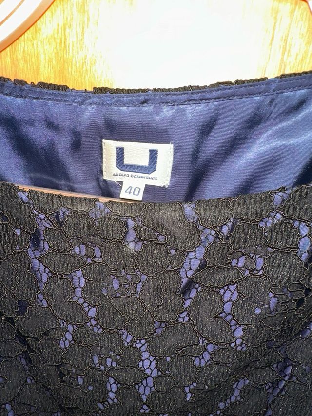 Vestido Adolfo Domínguez negro encaje