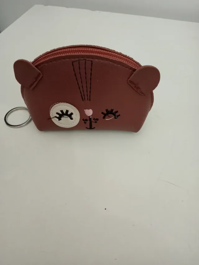 Monedero gatito marrón