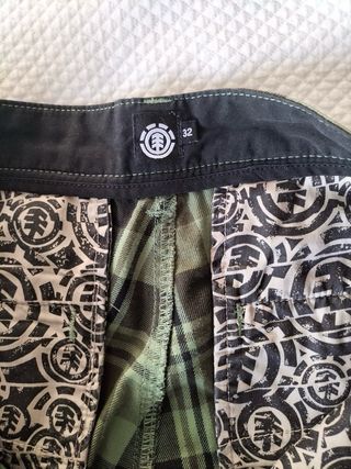 Pantalón corto Element cuadros verde hombre