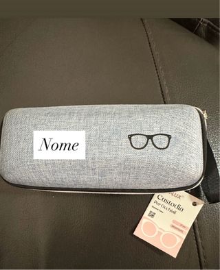 Porta occhiali azzurro personalizzabile