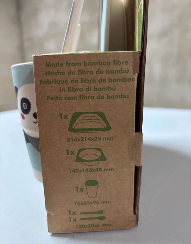 Vajilla Infantil Panda Jocca Bambú