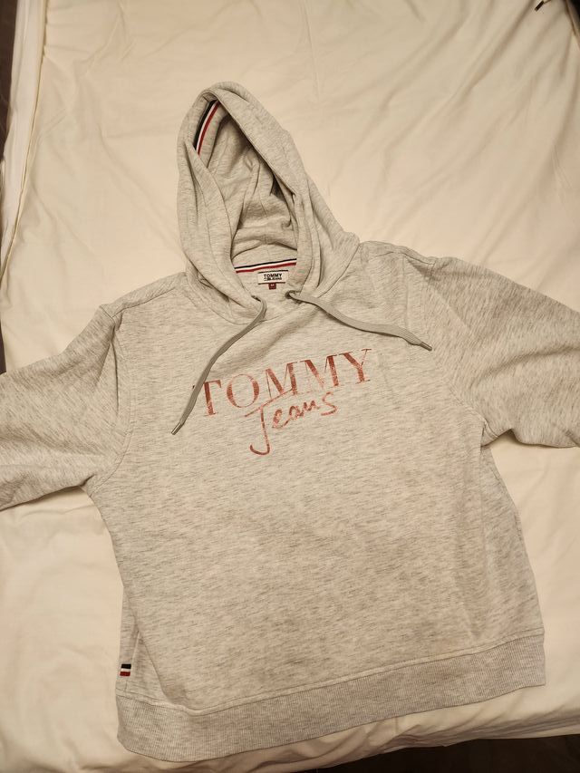 Sudadera Tommy Jeans Gris Rosa Talla M