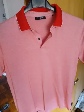 Camisa Polo Calvin Klein Rosa y Roja