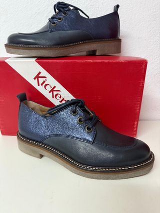 Zapatos Kickers Talla 37 Azul/Plata