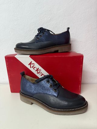 Zapatos Kickers Talla 37 Azul/Plata