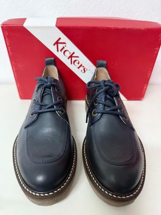 Zapatos Kickers Talla 37 Azul/Plata