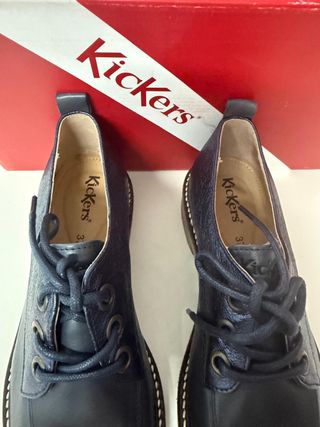 Zapatos Kickers Talla 37 Azul/Plata